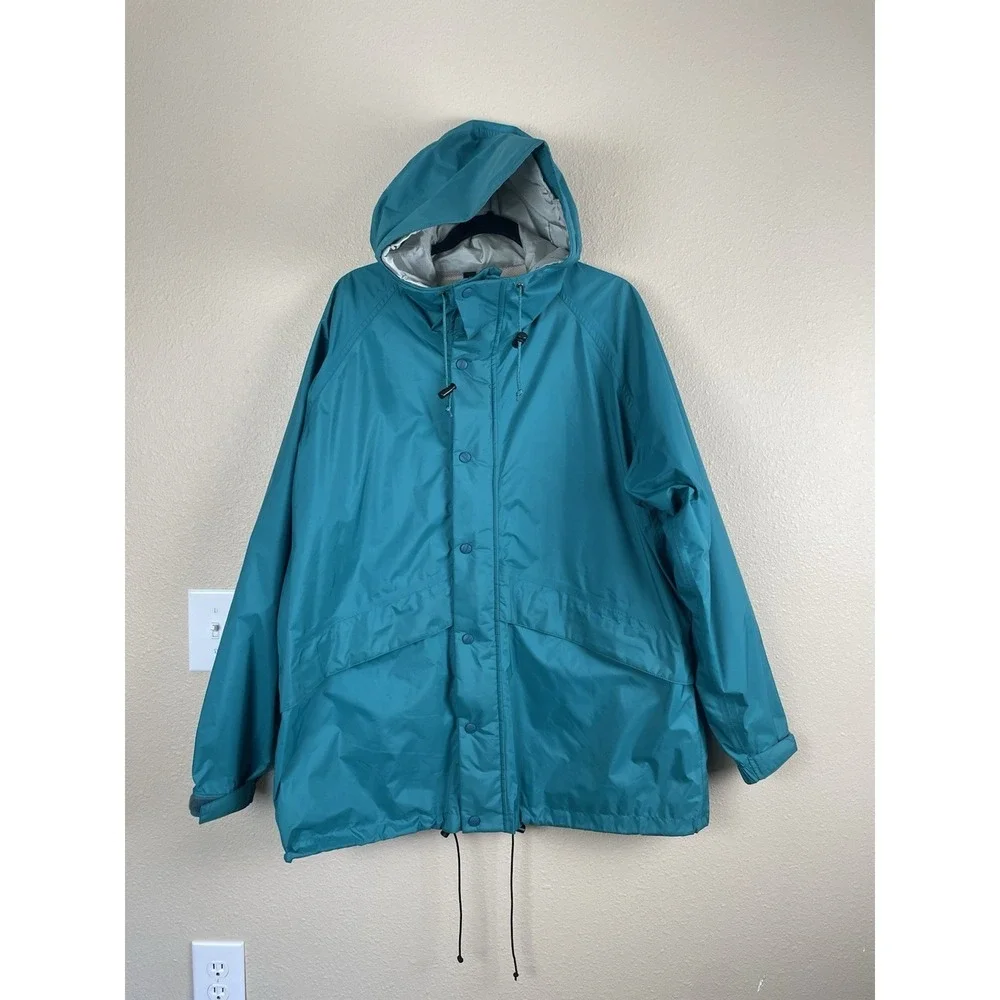 Vtg LL Bean Gore Tex Jacket Mens XL Tall Green Wind Rain Hooded Parka 1980/90's